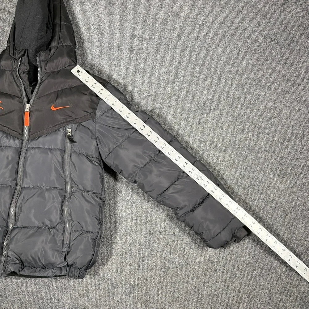 Nike 3Brand Puffer Jacket Kids Large‎ Black Orange Russell Wilson Hooded